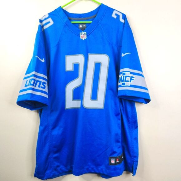NFL Players Nike Detroit Lions On-Field Barry Sanders Honolulu Blue Jersey XXL - Picture 1 of 8